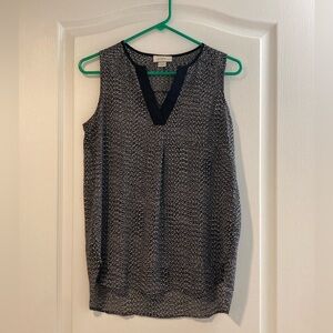 LOFT Black and White Sleeveless Blouse